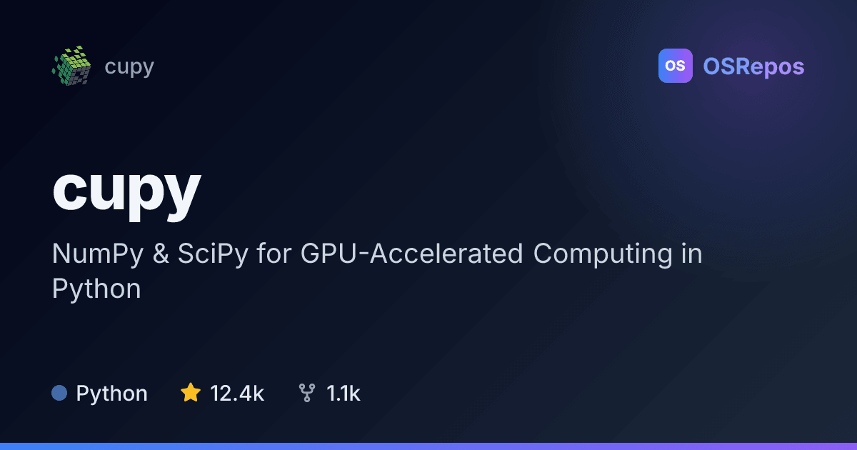 cupy: Run NumPy and SciPy Workloads on GPUs