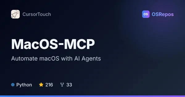 MacOS-MCP: Automate macOS with AI Agents