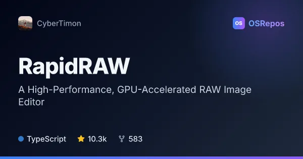 RapidRAW: A High-Performance, GPU-Accelerated RAW Image Editor