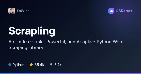Scrapling: An Undetectable, Powerful, and Adaptive Python Web Scraping Library