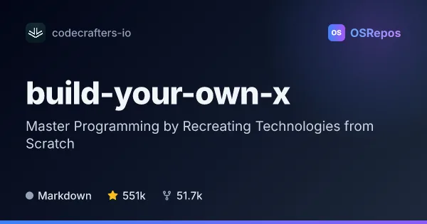 build-your-own-x: Master Programming by Recreating Technologies from Scratch