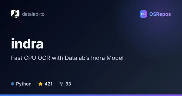 indra: Fast CPU OCR with Datalab’s Indra Model