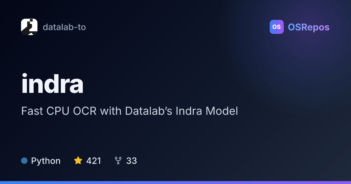 indra: Fast CPU OCR with Datalab’s Indra Model