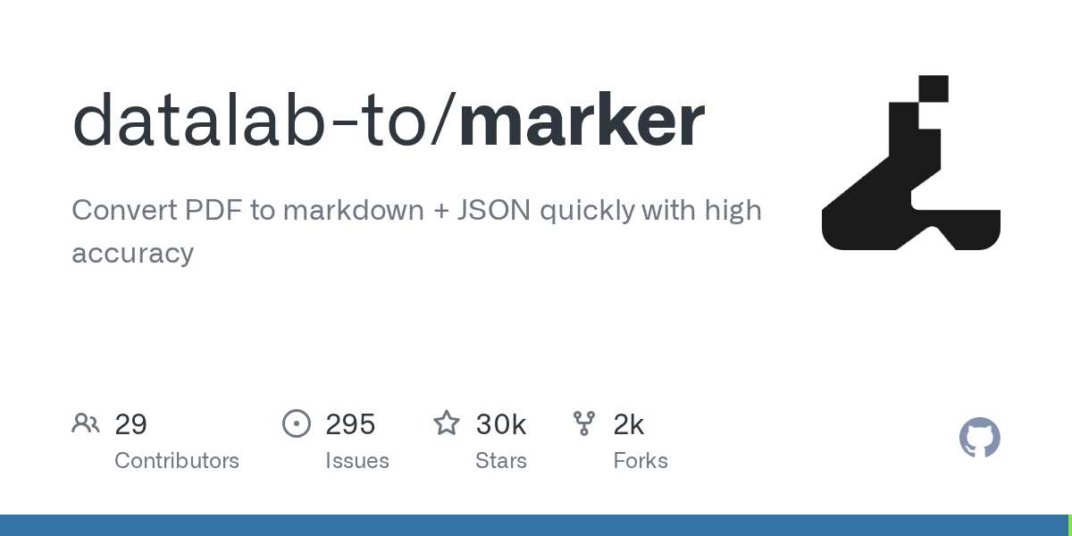 Marker: High-Accuracy Document Conversion to Markdown and JSON