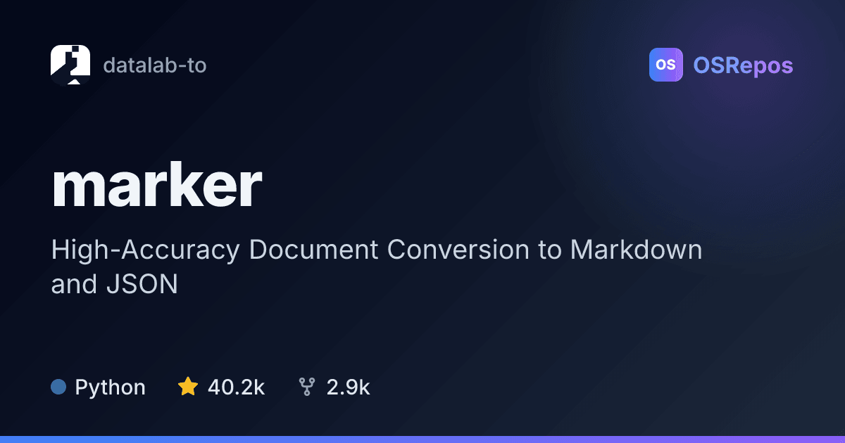 marker: Convert Documents into Structured Text