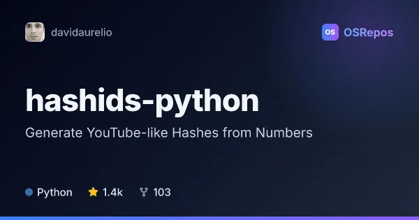hashids-python: Generate YouTube-like Hashes from Numbers