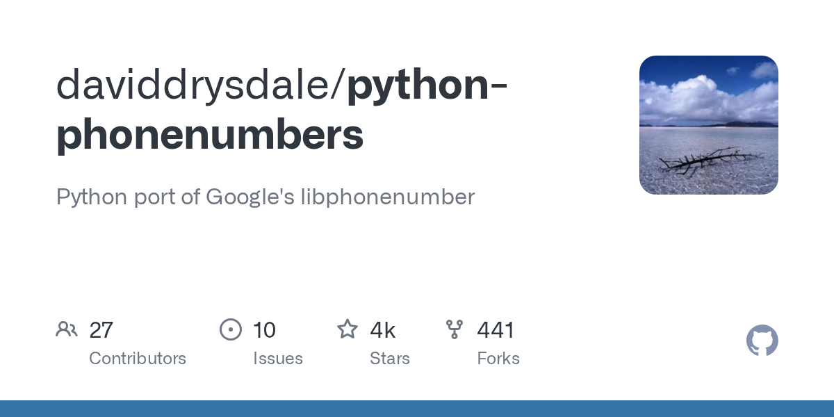 python-phonenumbers: Google's libphonenumber Port for Python