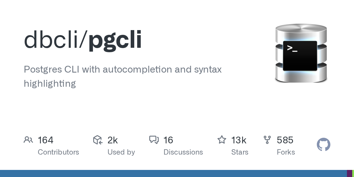 pgcli: An Enhanced PostgreSQL Command-Line Interface