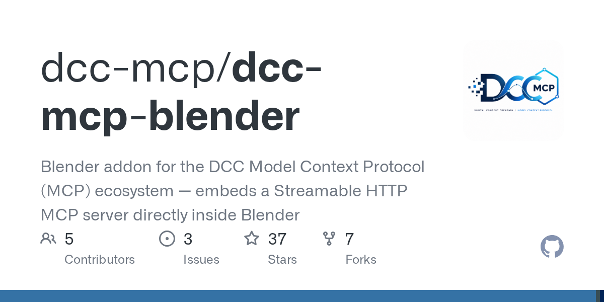 dcc-mcp-blender: AI-Driven 3D Workflows with an Embedded MCP Server