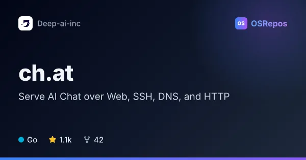 ch.at: Serve AI Chat over Web, SSH, DNS, and HTTP