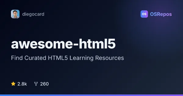 awesome-html5: Find Curated HTML5 Learning Resources