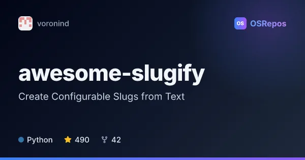 awesome-slugify: Create Configurable Slugs from Text