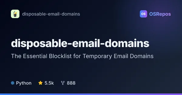 disposable-email-domains: Block Disposable Email Addresses