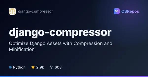 django-compressor: Optimize Django Assets with Compression and Minification