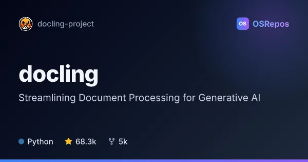 Docling: Streamlining Document Processing for Generative AI