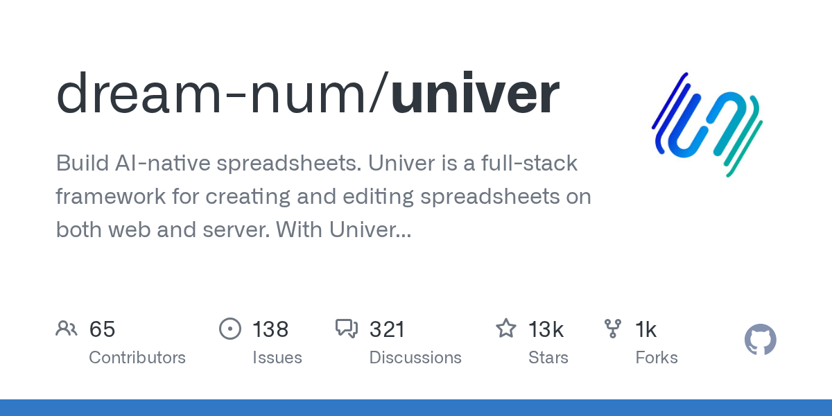 Univer: Build AI-Native Spreadsheets with a Full-Stack Framework