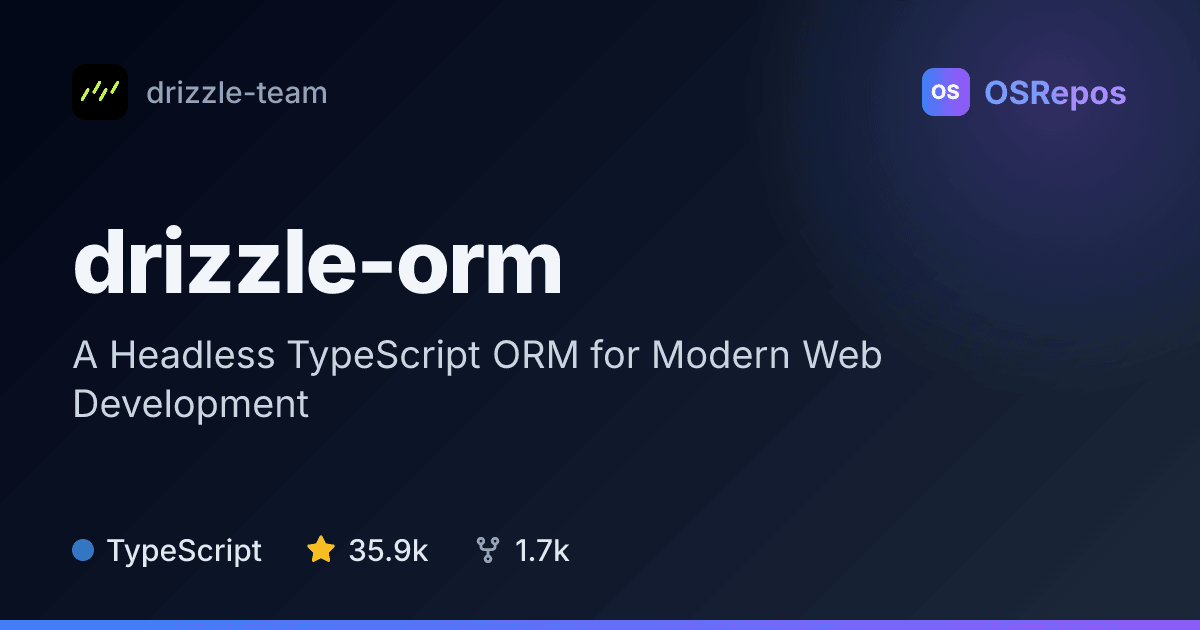 Drizzle ORM: A Headless TypeScript ORM for Modern Web Development
