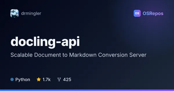 docling-api: Scalable Document to Markdown Conversion Server