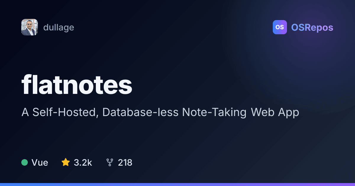 flatnotes: Take Notes in Self-Hosted Markdown Files