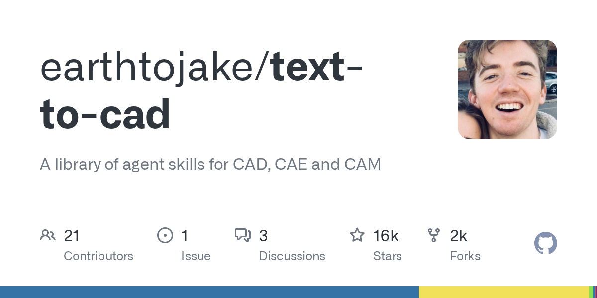 text-to-cad: AI Agent Skills for CAD, CAE, and CAM Workflows