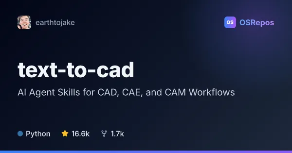text-to-cad: AI Agent Skills for CAD, CAE, and CAM Workflows