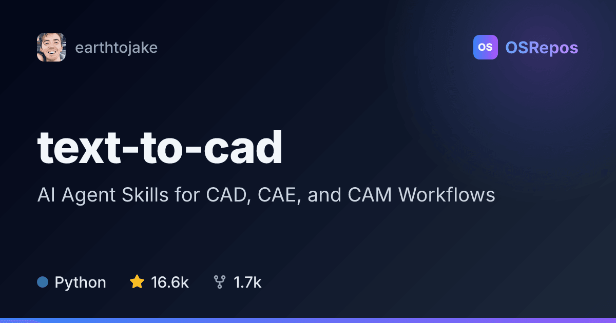 text-to-cad: Give AI Agents CAD and Fabrication Workflows