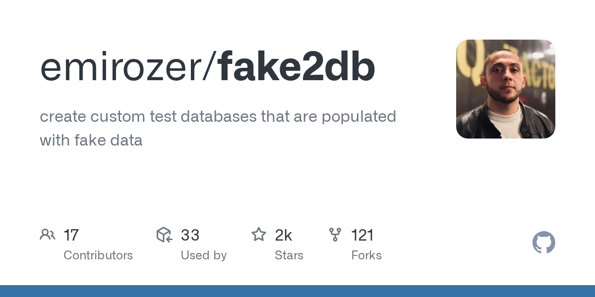 fake2db: Generate Custom Test Databases with Fake Data