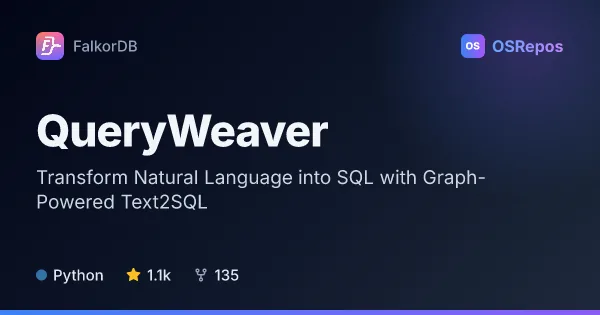 QueryWeaver: Transform Natural Language into SQL with Graph-Powered Text2SQL