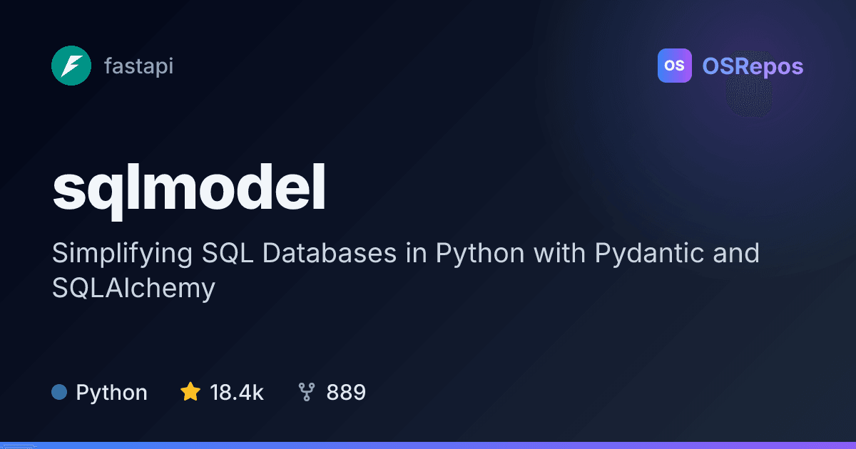 sqlmodel: Build Python Models for SQL Databases