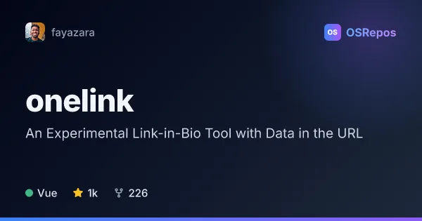 onelink: Create Link-in-Bio Pages Stored in the URL