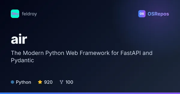 Air: The Modern Python Web Framework for FastAPI and Pydantic