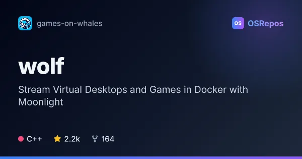 wolf: Stream Docker Desktops and Games to Moonlight