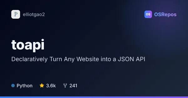 toapi: Declaratively Turn Any Website into a JSON API