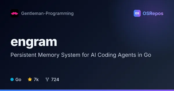 engram: Give AI Coding Agents Persistent Memory