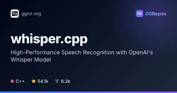 whisper.cpp: Transcribe Speech with Whisper in C/C++