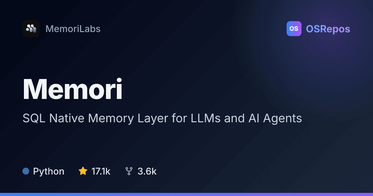 Memori: Give AI Agents Persistent Memory