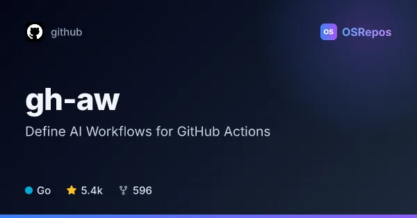 gh-aw: Define AI Workflows for GitHub Actions