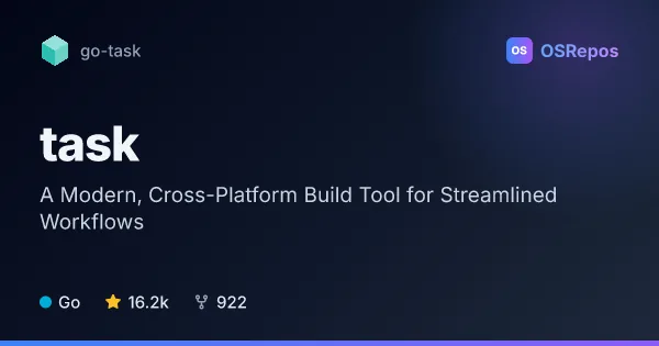 Task: A Modern, Cross-Platform Build Tool for Streamlined Workflows