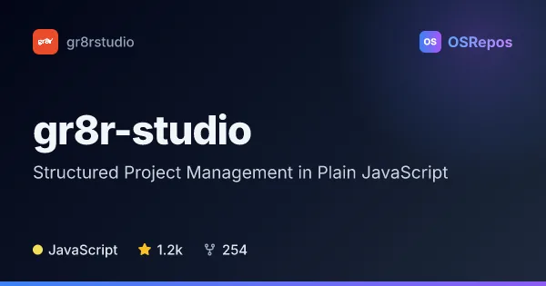 gr8r-studio: Structured Project Management in Plain JavaScript