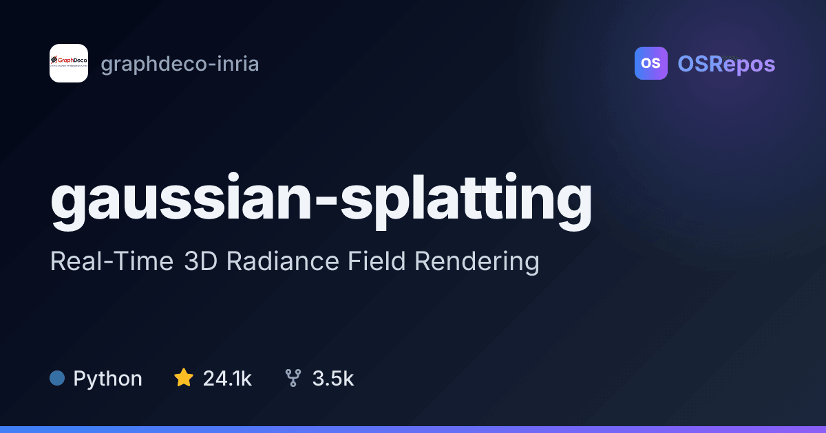 gaussian-splatting: Reconstruct and Render 3D Scenes in Real Time
