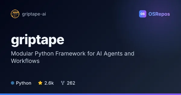 griptape: Build AI Agents and Workflows in Python