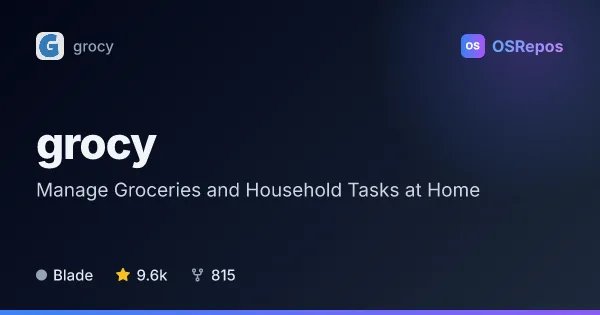 grocy: Manage Groceries and Household Tasks at Home