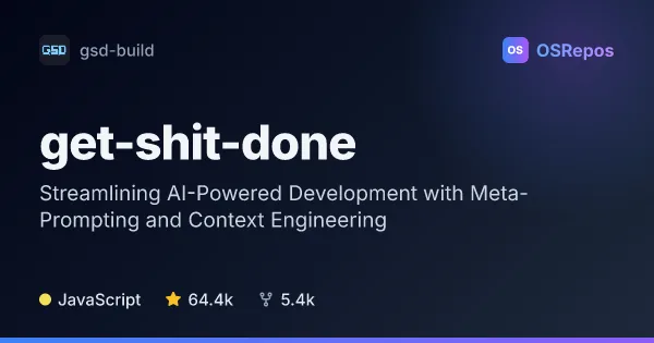 get-shit-done: Streamlining AI-Powered Development with Meta-Prompting and Context Engineering