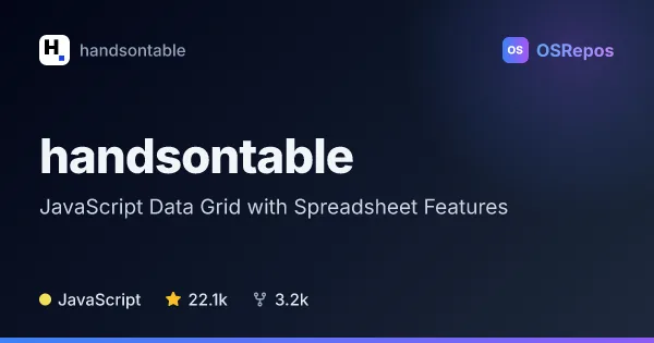 Handsontable: JavaScript Data Grid with Spreadsheet Features