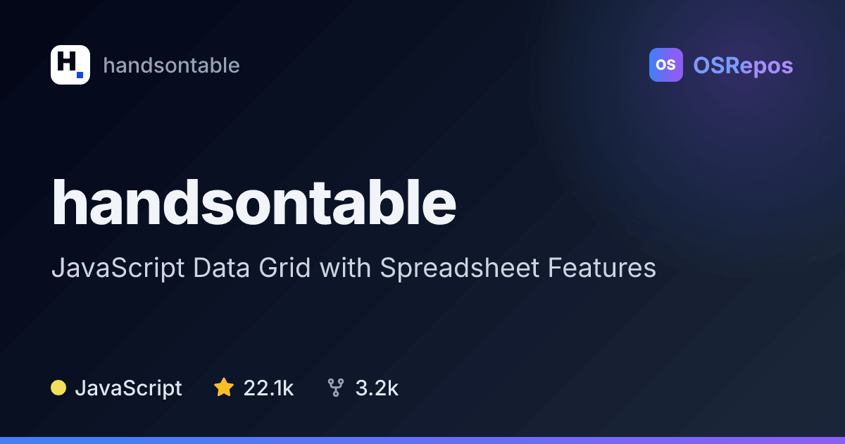Handsontable: JavaScript Data Grid with Spreadsheet Features