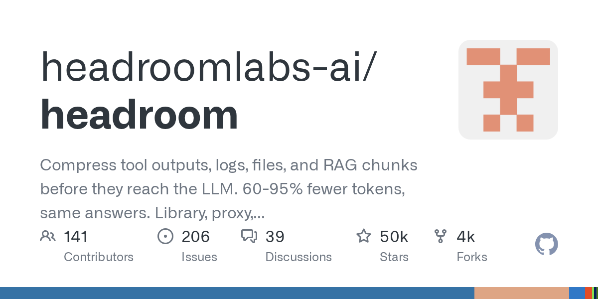 Headroom: Drastically Reduce LLM Token Usage for AI Agents
