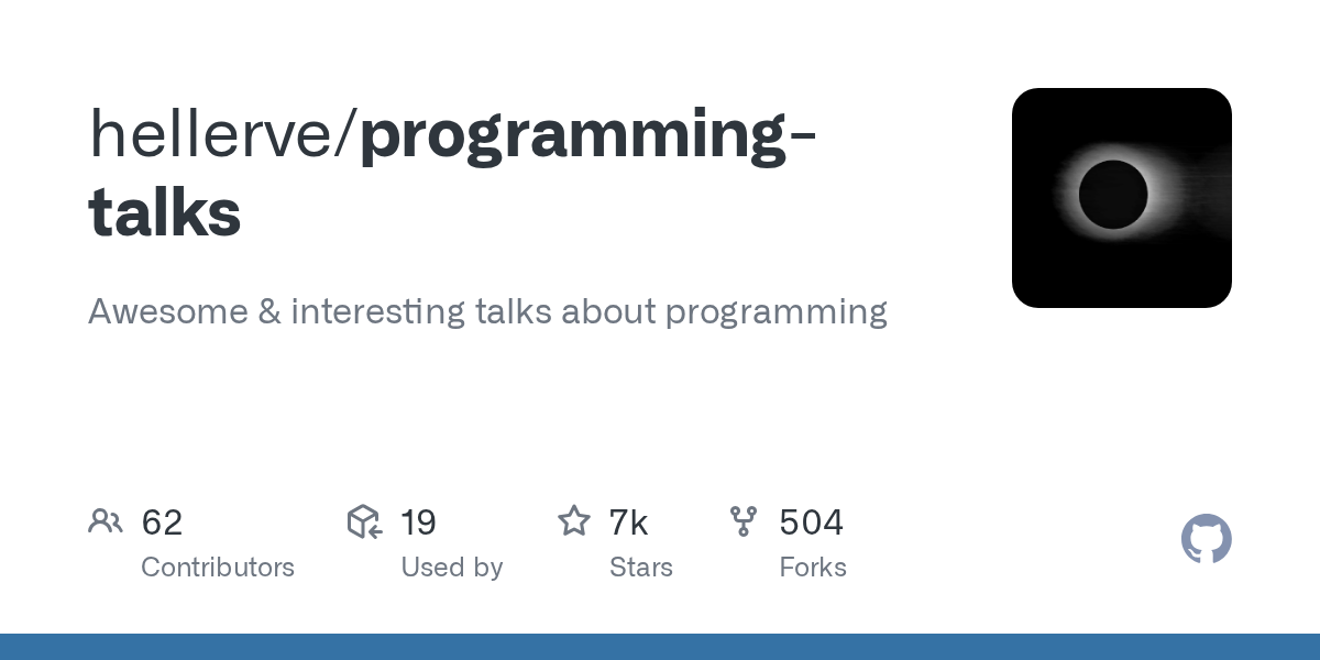 Programming Talks: A Curated List of Awesome Programming Discussions