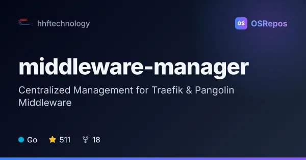 Middleware Manager: Centralized Management for Traefik & Pangolin Middleware