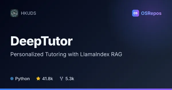 DeepTutor: Personalized Tutoring with LlamaIndex RAG