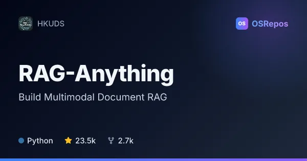 RAG-Anything: Build Multimodal Document RAG